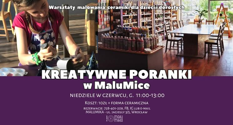 Plakat Kreatywne poranki dla dzieci [warsztaty ceramiczne]