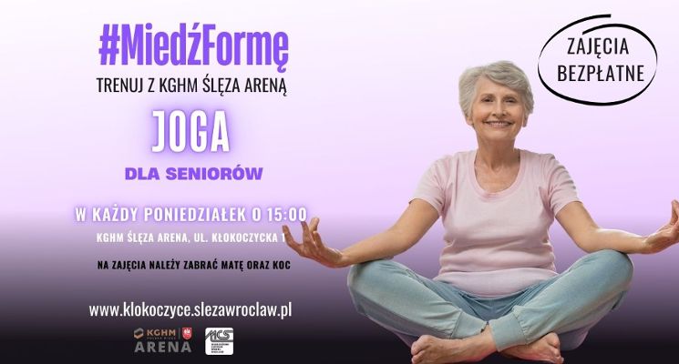 Plakat #MiedźFormę – Joga dla seniorów [bezpłatnie]