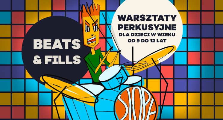 Plakat Warsztaty perkusyjne dla dzieci 9-12: Beats i Fills