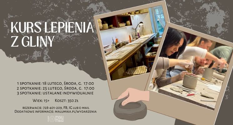 Plakat Kurs lepienia z gliny - dla początkujących