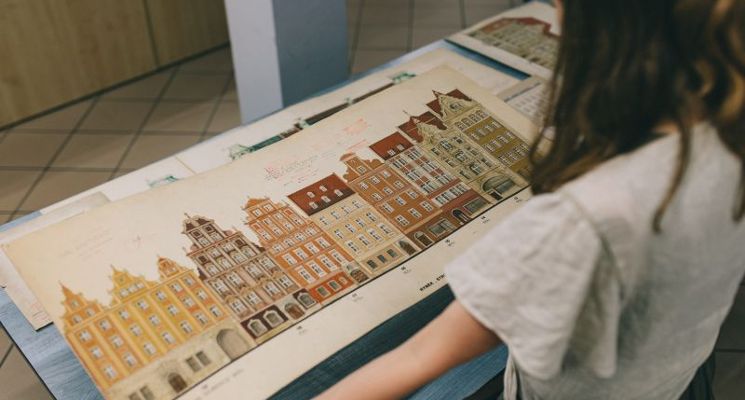 Plakat Noc Muzeów w Archiwum Budowlanym Wrocławia (oddział Muzeum Architektury)