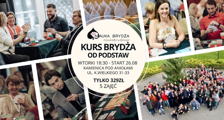 Plakat Kurs Brydża dla początkujących