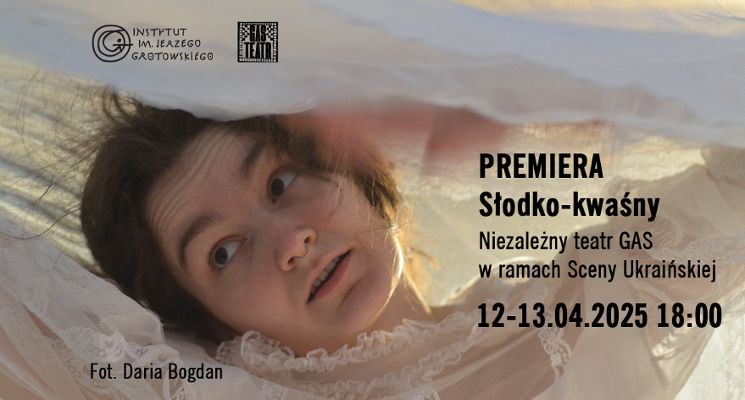 Plakat „Słodko-kwaśny” – premiera spektaklu niezależnego teatru GAS