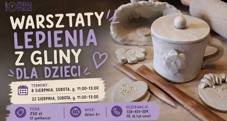 Plakat Warsztaty z gliną dla dzieci
