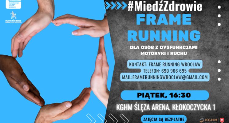 Plakat FRAME RUNNING – DLA OSÓB Z DYSFUNKCJAMI MOTORYKI I RUCHU
