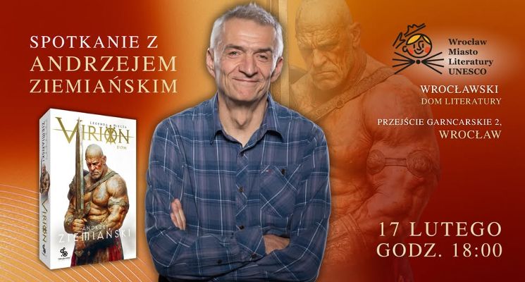 Plakat Spotkanie z Andrzejem Ziemiańskim we Wrocławiu