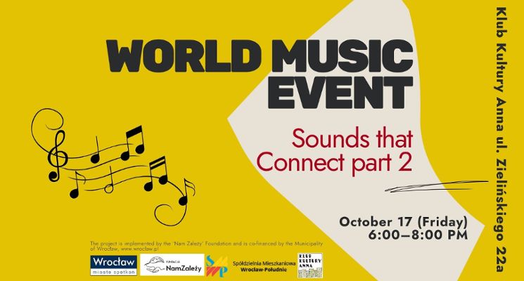 Plakat Afrykańskie rytmy – muzyka świata i warsztaty / Sounds that Connect – World Music and workshop