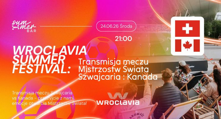 Plakat Wroclavia Summer Festival: Transmisja meczu mistrzostw świata Szwajcaria - Kanada