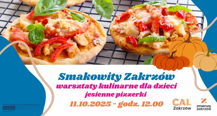 Plakat Warsztaty kulinarne dla dzieci „Jesienne pizzerki"