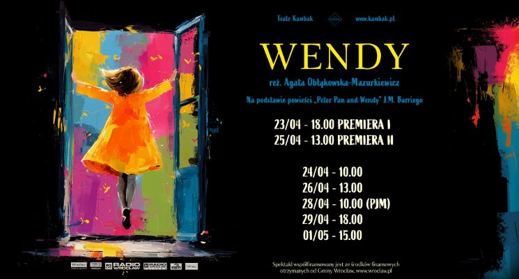 Plakat Nowa premiera Teatru KAMBAK - "Wendy" w reżyserii Agaty Obłąkowskiej-Mazurkiewicz