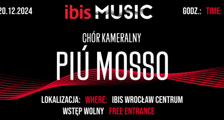 Plakat Chór Kameralny Piú Mosso w ibis Wrocław Centrum