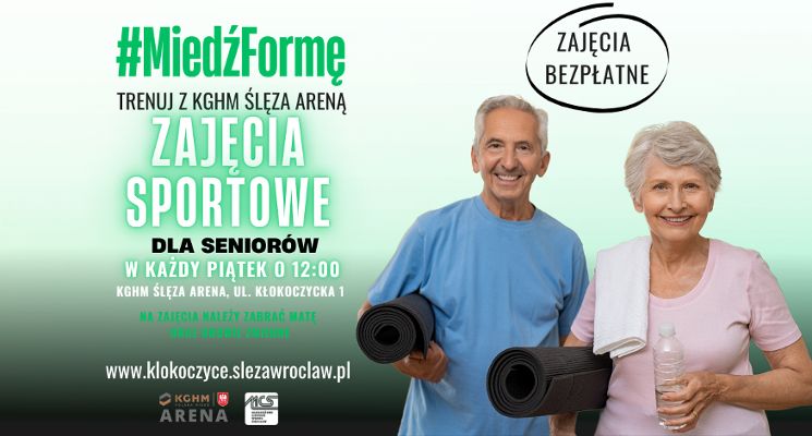 Plakat #MiedźFormę – zajęcia sportowe dla seniorów [bezpłatnie]