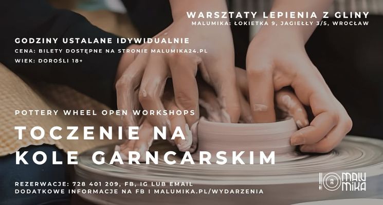 Plakat Toczenie na kole garncarskim - warsztaty z gliny