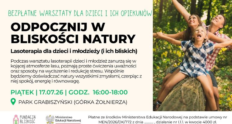 Plakat Bezpłatne warsztaty w bliskości natury [zapisy]
