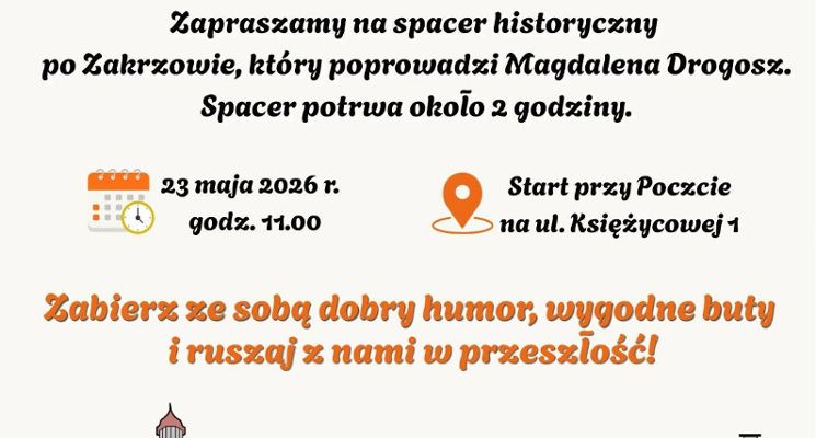 Plakat Spacer historyczny po Zakrzowie