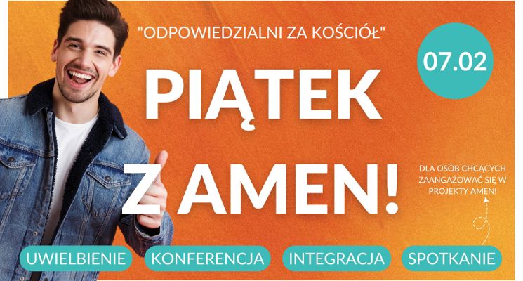 Plakat Piątek z Amen! Modlitwa / Rozwój / Integracja