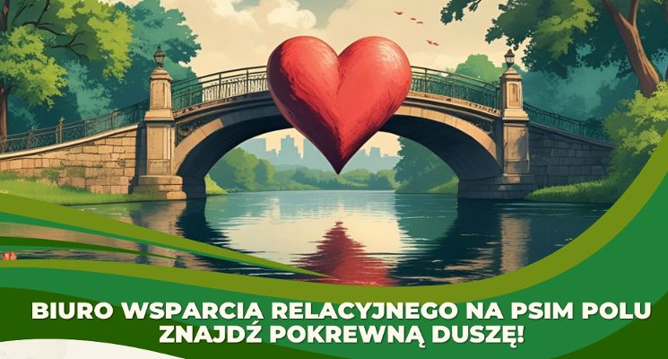 Plakat Biuro Wsparcia Relacyjnego na Psim Polu – Znajdź pokrewną duszę
