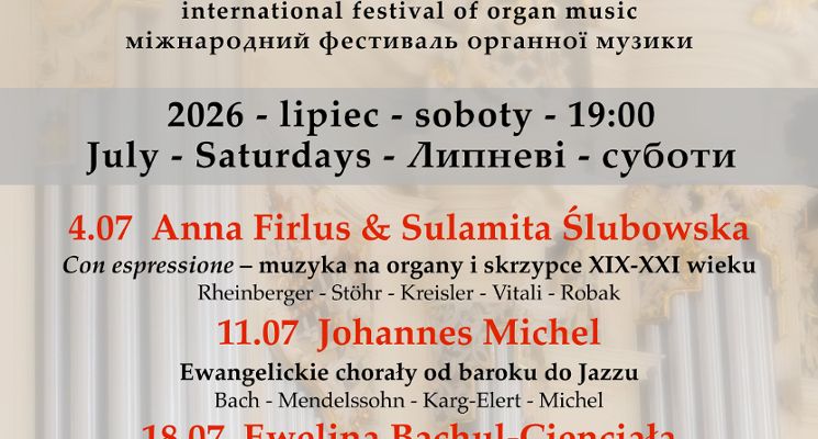 Plakat XX Wieczory Organowe u Bożej Opatrzności