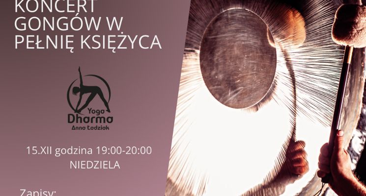 Plakat Relaksacyjny koncert Gongów w Pełnię Księżyca