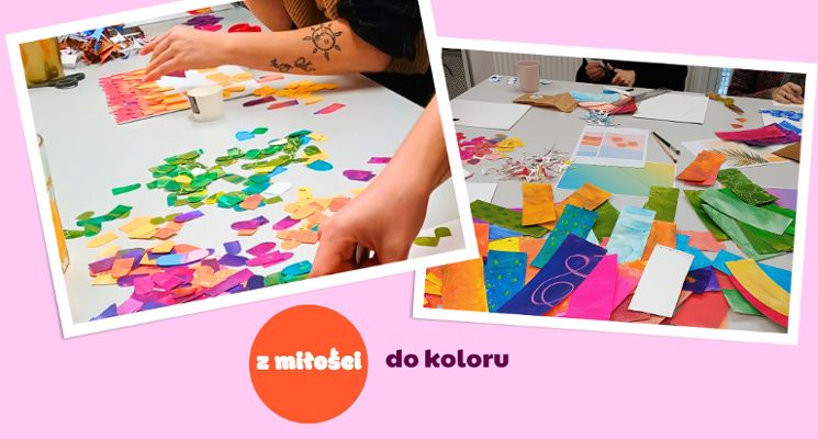 Plakat Randka ze sztuką: gradientowy kolaż