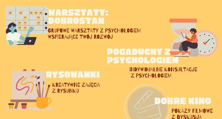 Plakat DOBROSTAN - Bezpłatne warsztaty psychologiczne dla młodzieży