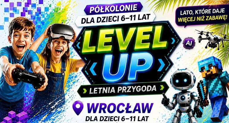 Plakat Półkolonie Level UP!
