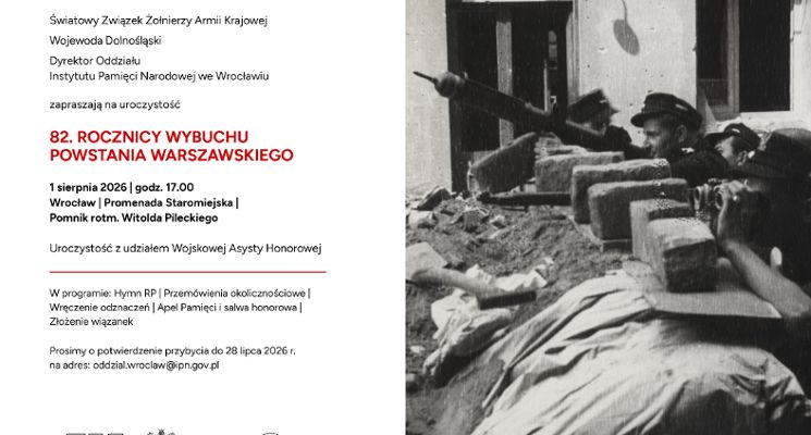 Plakat Obchody 82. rocznicy wybuchu Powstania Warszawskiego