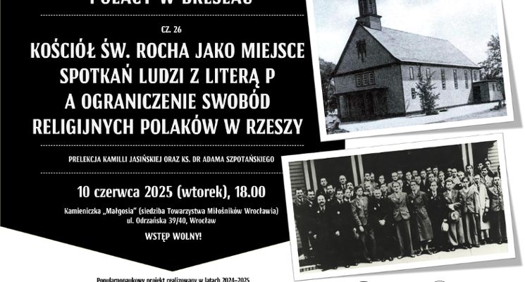 Plakat Nowe upamiętnienie miejsca spotkań Polaków wojennego Wrocławia