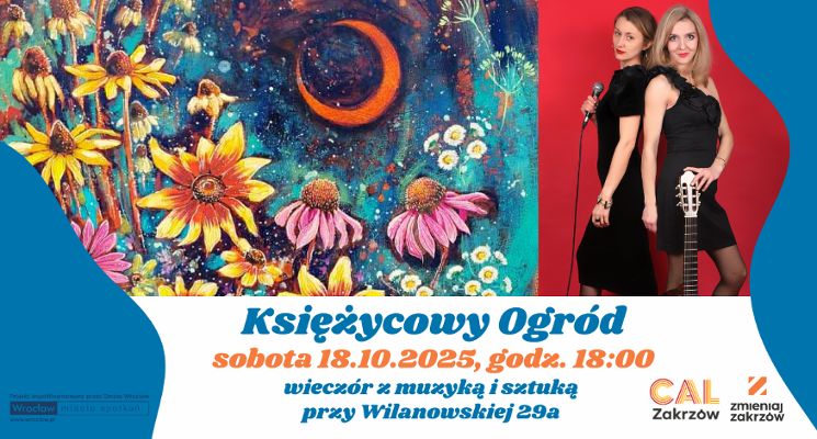 Plakat „Księżycowy Ogród” – wieczór z muzyką i sztuką