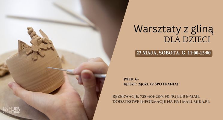 Plakat Warsztaty z gliną dla dzieci