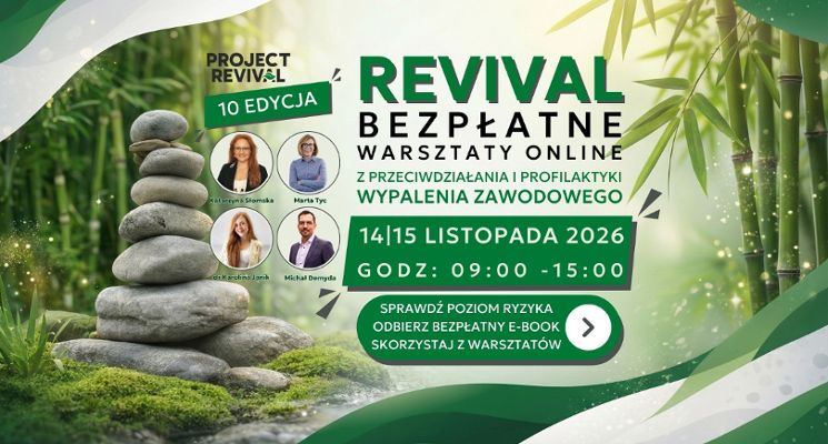Plakat Revival - warsztaty z przeciwdziałania i profilaktyki wypalenia zawodowego - X Edycja
