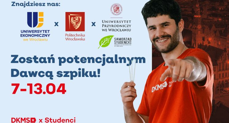 Plakat Akcja rejestracji potencjalnych Dawców szpiku na wrocławskich uczelniach!