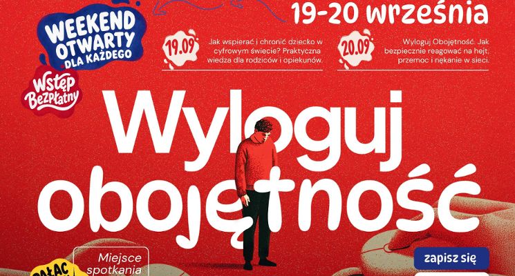 Plakat Tydzień Edukacji Cyfrowej w ramach kampanii "STOP Znieczulicy: Wyloguj Obojętność"
