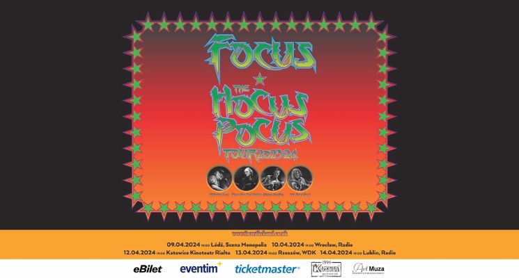 Plakat Focus we Wrocławiu w ramach trasy Hocus Pocus Tour 2024
