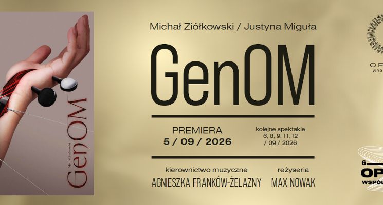Plakat GenOM - spektakl w ramach Festiwalu Opery Współczesnej