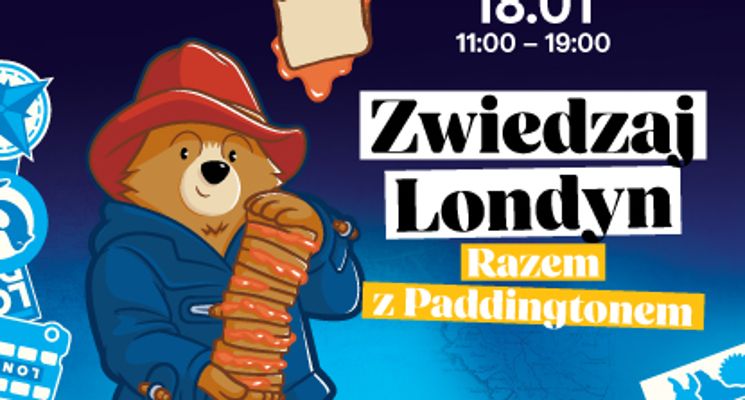 Plakat Miś Paddington w Pasażu Grunwaldzkim