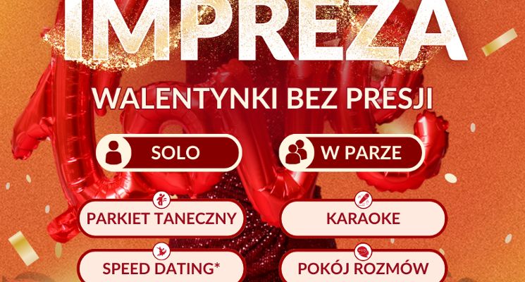 Plakat Walentynki z Amen! Poznaj ludzi i baw się doskonale!