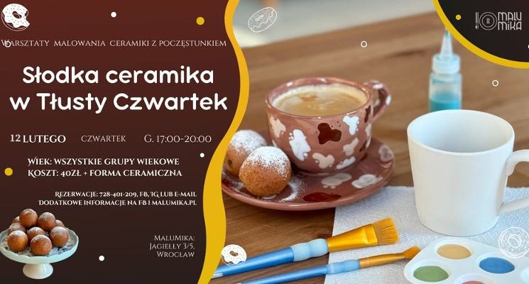 Plakat Ceramika na słodko - warsztaty w Tłusty Czwartek