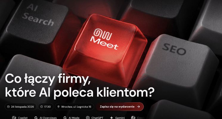 Plakat AW Meet: Co łączy firmy, które AI poleca klientom?