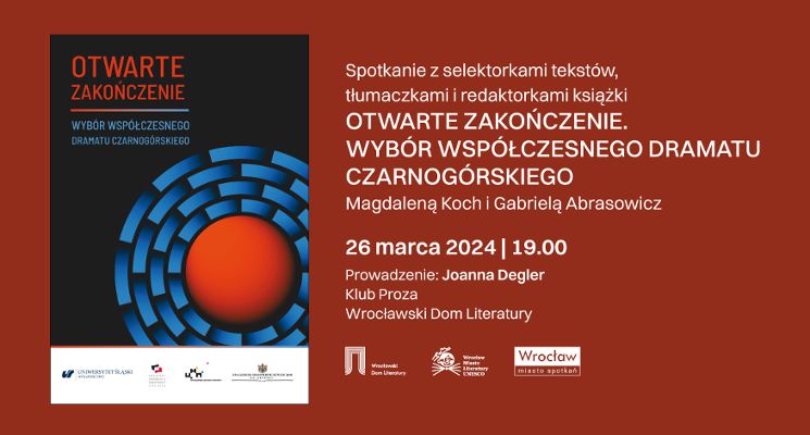 Plakat Wybór współczesnego dramatu czarnogórskiego – spotkanie z Magdaleną Koch i Gabrielą Abrasowicz