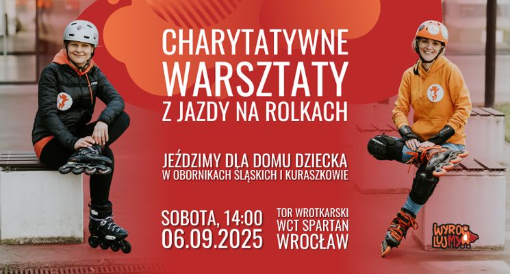 Plakat Charytatywne warsztaty z jazdy na rolkach z Fundacją WyrolujMY
