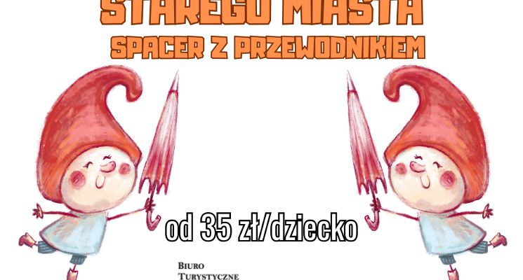 Plakat Krasnale i Legendy Starego Miasta. Spacer z przewodnikiem