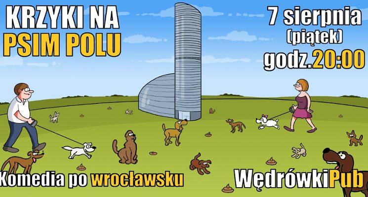 Plakat Krzyki na Psim Polu - komedia improwizowana
