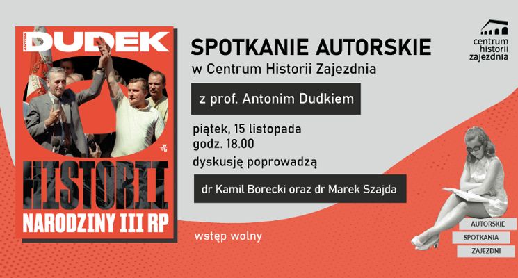 Plakat Spotkanie autorskie z prof. Antonim Dudkiem