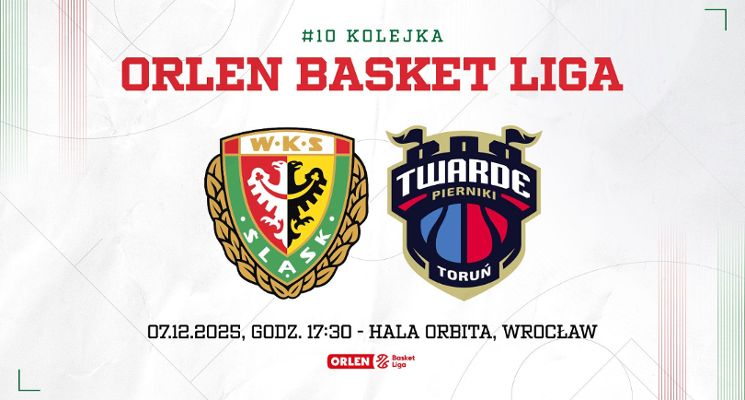 Plakat 10. kolejka ORLEN Basket Ligi: WKS Śląsk Wrocław - Arriva Lotto Twarde Pierniki Toruń