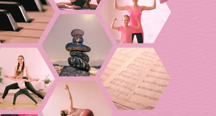 Plakat Pilates z muzyką na żywo | Dzień Matki