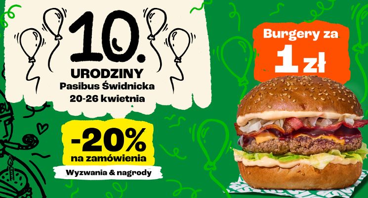 Plakat 10 urodziny Pasibusa
