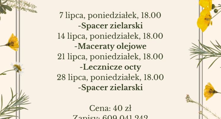 Plakat Warsztaty zielarskie