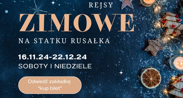 Plakat Rejsy świątecznym statkiem Rusałka