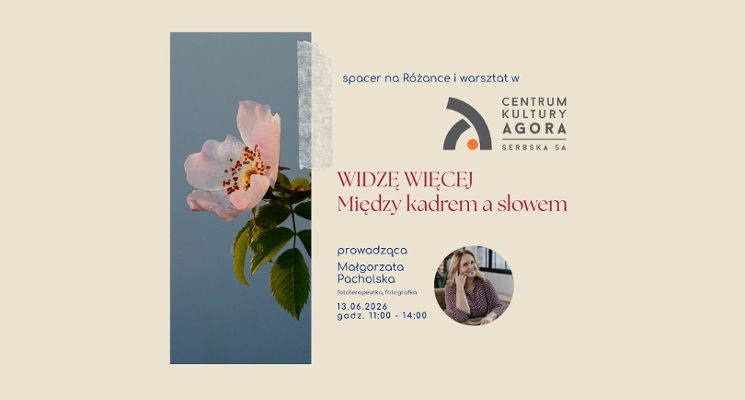 Plakat Widzę Więcej. Między kadrem a słowem.